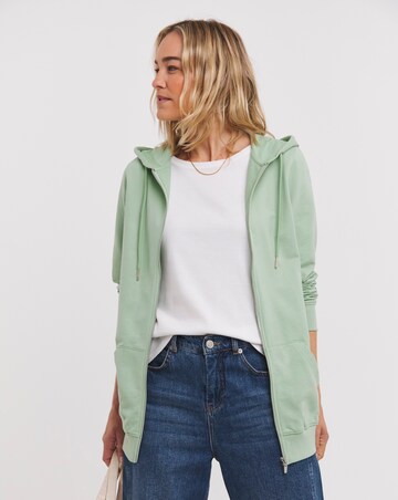 Sage Longline Zip Hoodie