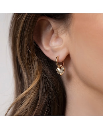 Radley 18ct Gold Plated Padlock Heart Charm Hoop Earrings