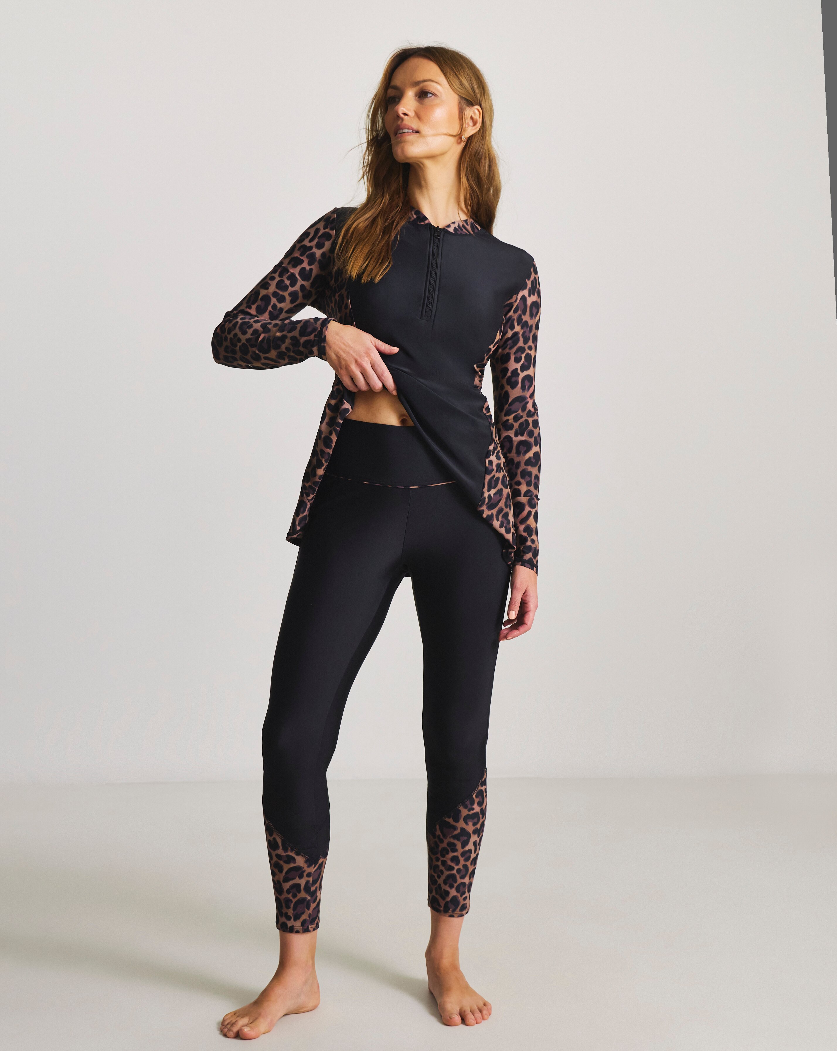 Sports Zip Swim Rash Guard Animal Print | JD Williams