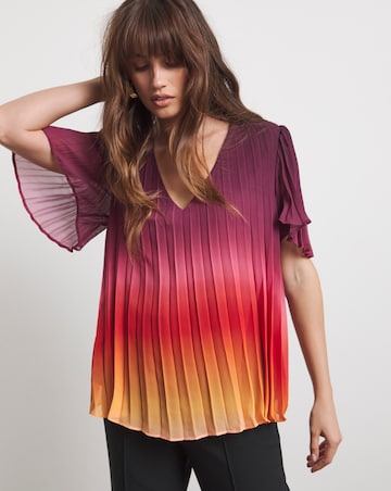 Joanna Hope Pleated Ombre Blouse