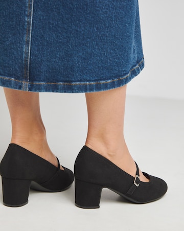 Lorraine Low Block Heel Mary Janes - Extra Wide Fit (EEE)