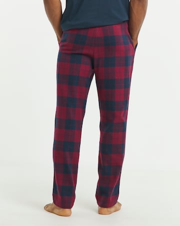 2 Pack Brushed Flannel Check Pyjama Bottoms