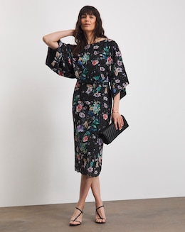 Joanna Hope Printed Batwing Midi Dress