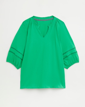 Julipa Linen Mix Jersey Lace Trim Top