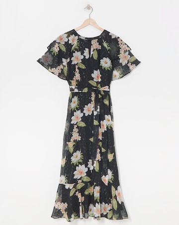 Joanna Hope Dobby Spot Tie Waist Maxi Dress