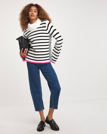 Stripe Detachable Collar Jumper