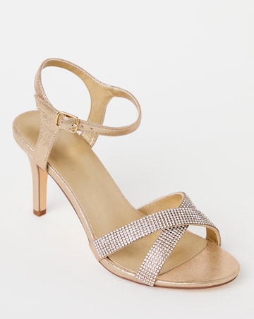 Joanna Hope Diamante Crossover Heeled Sandal - Wide Fit (E)