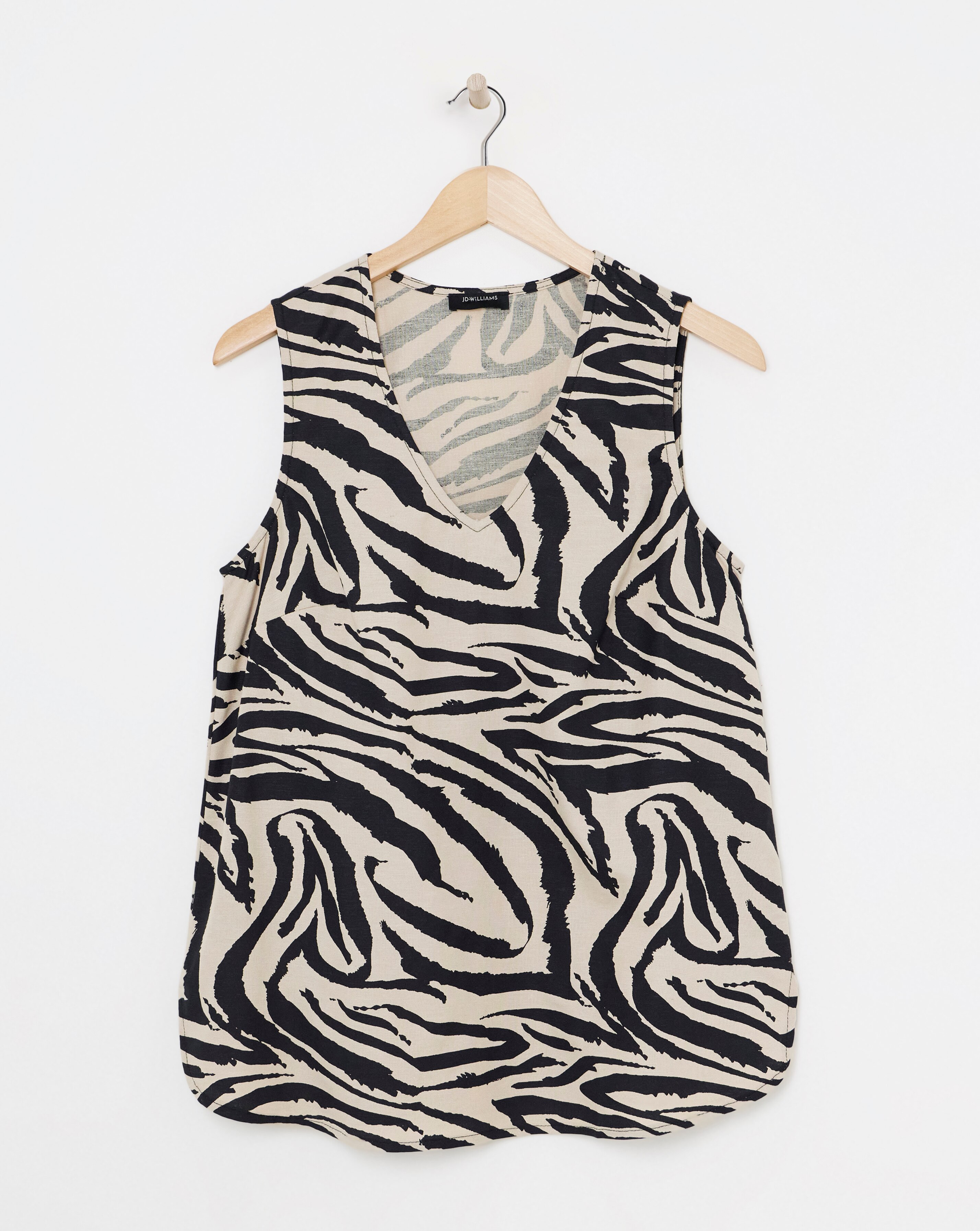Animal Print V Neck Linen Vest