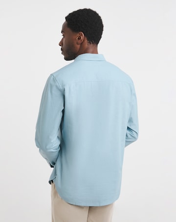 Long Sleeve Linen Blend Shirt