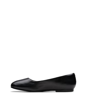 Clarks Black Leather Livia Lily Shoes - Standard Fit (D)