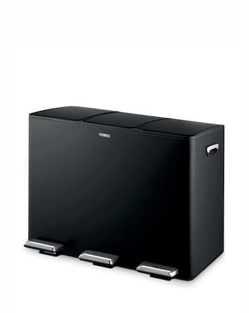 Tower 45L Black Recycling Pedal Bin