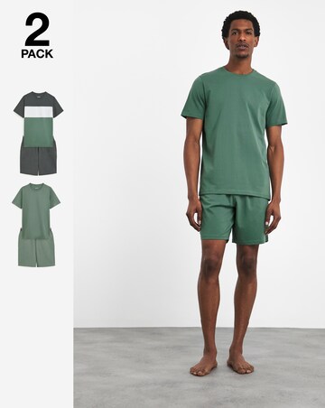 Pack Of Two Cut and Sew Tee and Shorts Set