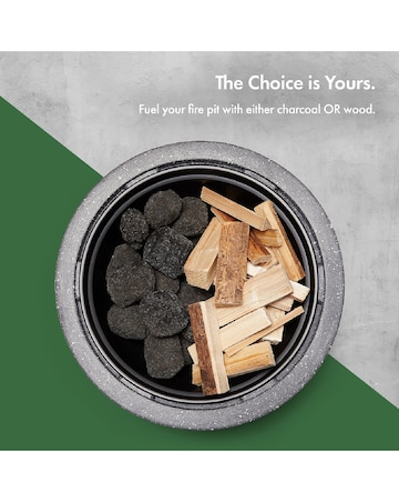 VonHaus Grey Round MgO Fire Pit