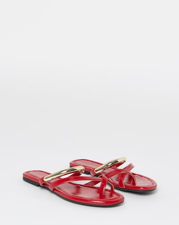 Chapel Toe Loop Hardware Detail Flat Sandals - Wide Fit (E)