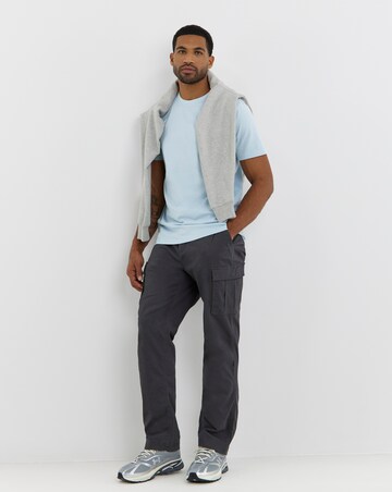 Pure Cotton Crew Neck T-Shirt Long- Light Blue