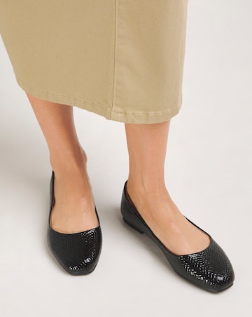 Clarice Square Toe Ballerina Shoes Wide E Fit