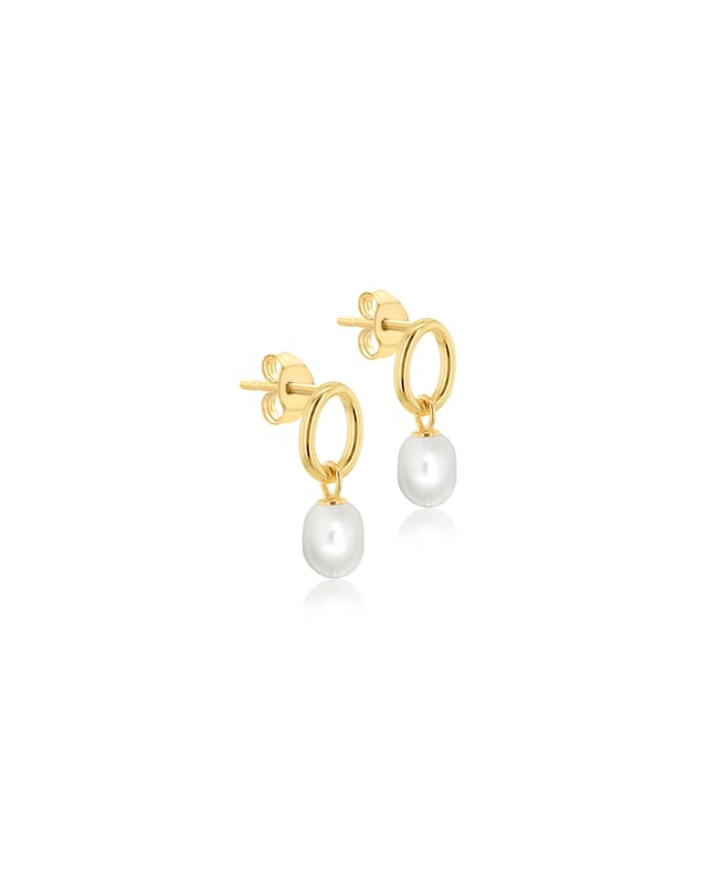 9ct Yellow Gold Baroque Pearl Earrings