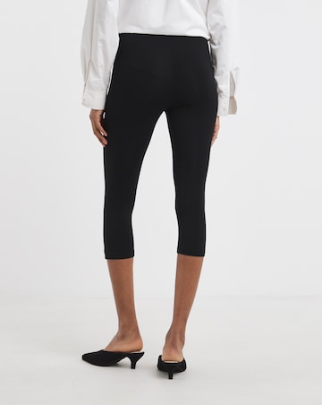 Black Cropped Jersey Leggings