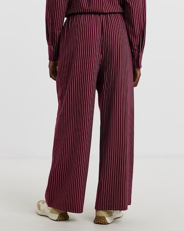 Pinstripe Drawstring Wide Leg Trouser