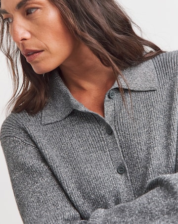 Glitter Collar Cardigan