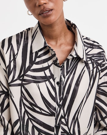 Printed Textured Long Sleeve Shirt