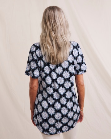 Julipa Printed Pintuck Top