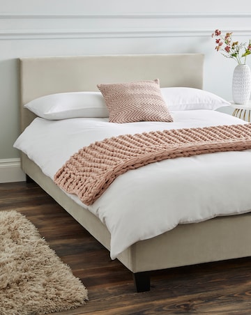 Hayden Velvet Bed Frame with 3 Layer Memory Foam Hybrid Mattress