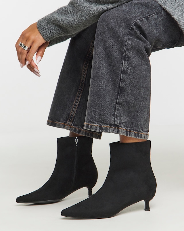Mambo Kitten Heel Ankle Boots - Extra Wide Fit (EEE)