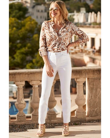 Sosandar Animal Print Relaxed Utility Shirt