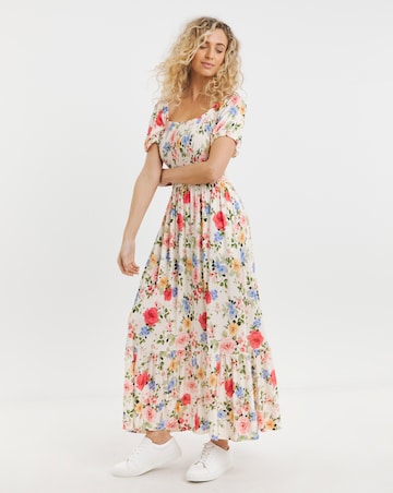 Joe Browns Shirred Floral Jersey Dress