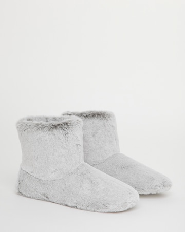 Lilo Fluffy Bootie Slippers - Wide Fit (E)