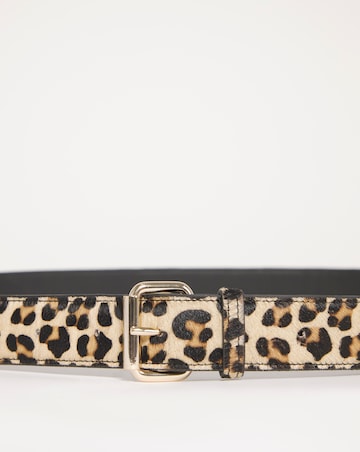 Leather Leopard Ponyhair Belt