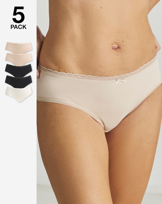 Dorina Naomi (5 Pack) Organic Cotton Hipster Knicker Multi