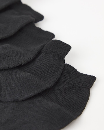 Pretty Secrets (5 Pair Pack) Super Value Trainer Liner Socks (Wide Fit) Black