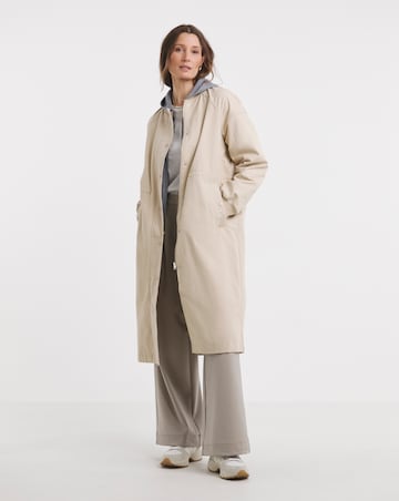 Pure Cotton Stone Longline Bomber Jacket