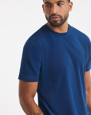 Pure Cotton Crew Neck T-Shirt Long - Cobalt