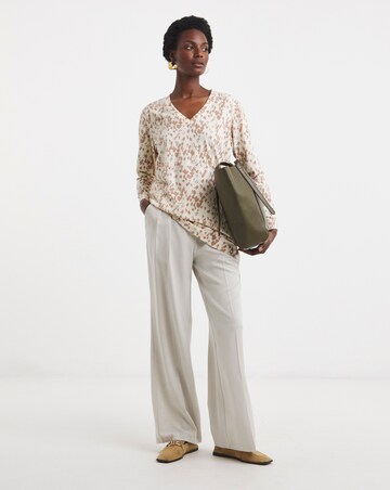 V Neck Split Hem Slouch T-Shirt