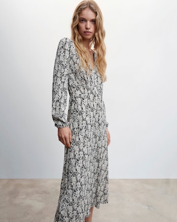 Mango Pomo V Neck Midi Dress