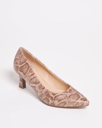 Kayla Flexi Sole Kitten Heel Court Shoe - Wide Fit (E)