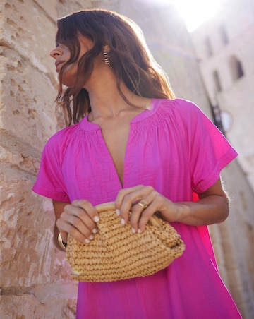 Ro&Zo Pink Chuck On Smocked Short Dress