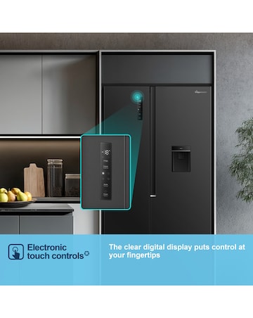 Fridgemaster MS91558DEB Non-Plumbed Total No Frost American Fridge Freezer Black