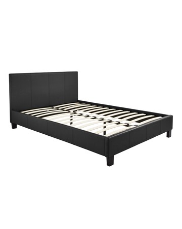 Hayden Faux Leather Bed Frame with 3 Layer Memory Foam Hybrid Mattress