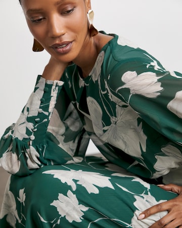 Joanna Hope Long Sleeve Maxi Dress With Keyhole