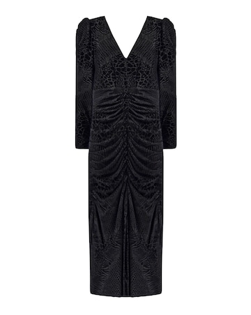 Ro&Zo Animal V Neck Midi Dress