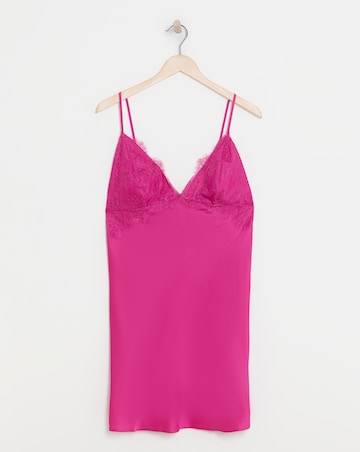 Figleaves Stretch Satin Lace Chemise