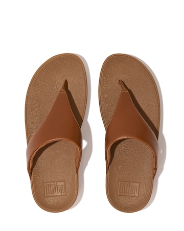FitFlop Tan Lulu Leather Toe-Post - Standard Fit (D)