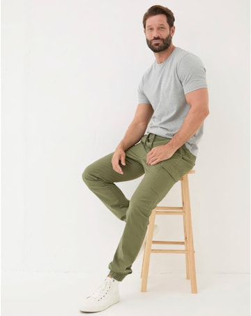 FatFace Kent Cuffed Cargo Trousers - Olive Green