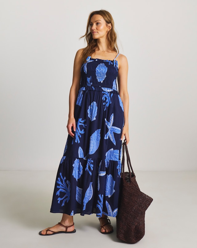 floral blue bridesmaid dresses Anderson Maxi Dress, in Cottage Floral Blue, Size: XL | Show Me Your Mumu main image 1
