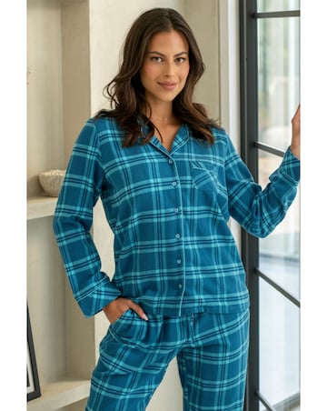 Pour Moi Cosy Check Brushed Cotton Pyjama Set