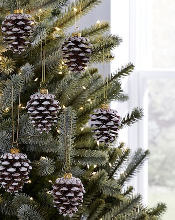 Set of Hanging Pinecones with Glitter - Set of 6